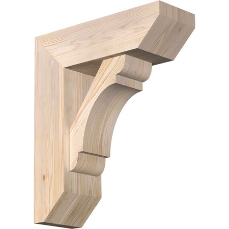 Ekena Millwork Olympic Slat Smooth Bracket w/ Offset Brace, Douglas Fir, 7 1/2"W x 22"D x 26"H BKT0806X22X26OLY06SDF